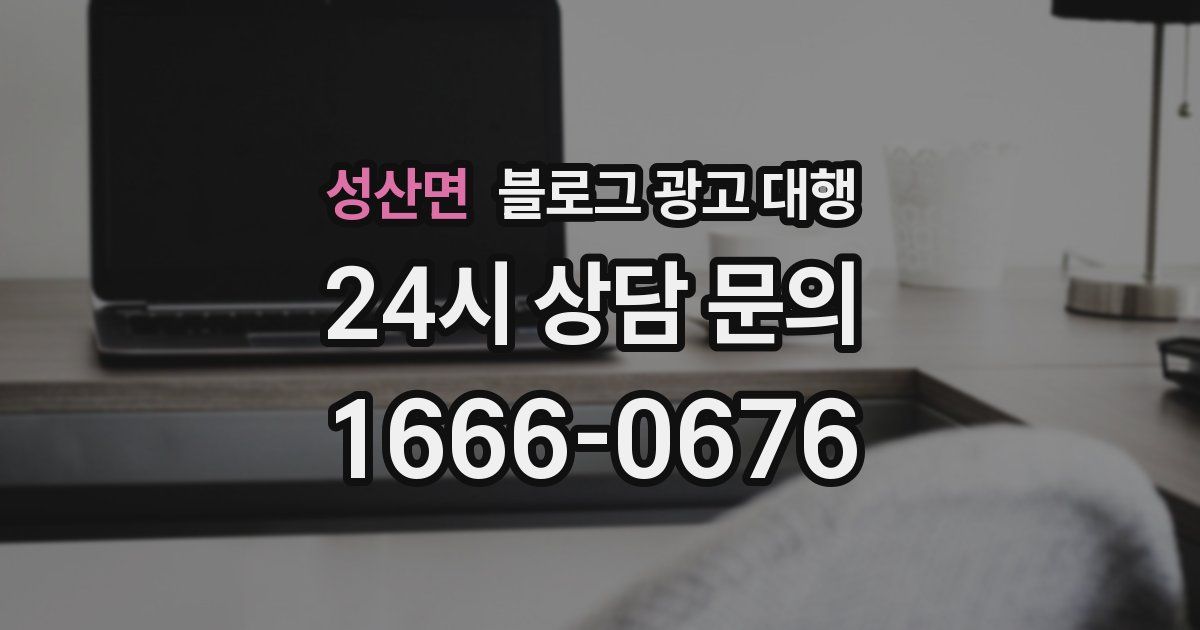 성산면 블로그 광고 대행