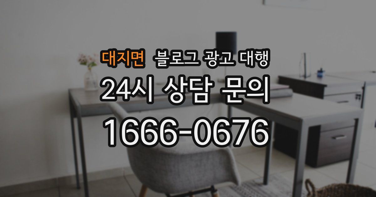 대지면 블로그 광고 대행