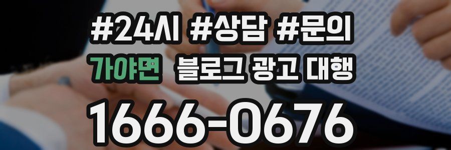 가야면 블로그 광고 대행