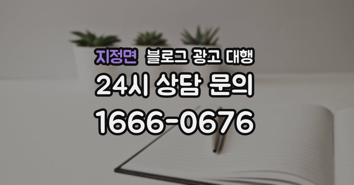 지정면 블로그 광고 대행
