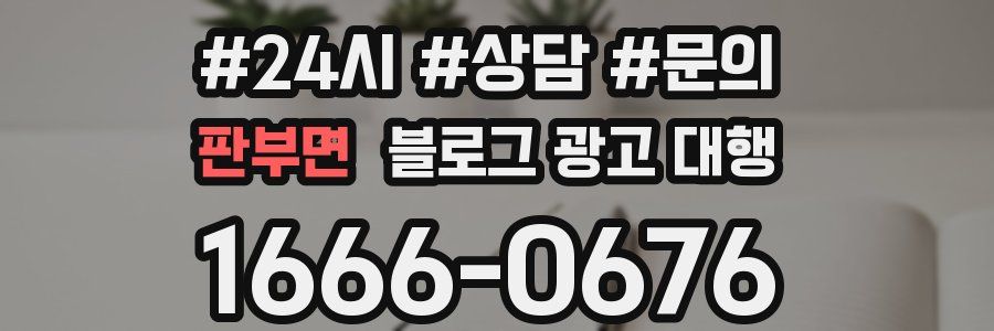 판부면 블로그 광고 대행