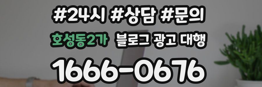 호성동2가 블로그 광고 대행