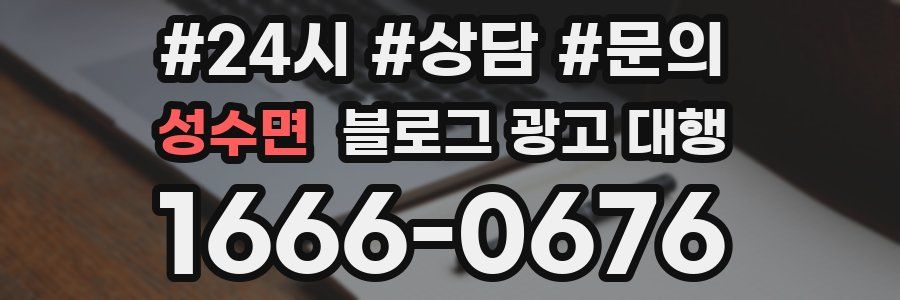 성수면 블로그 광고 대행