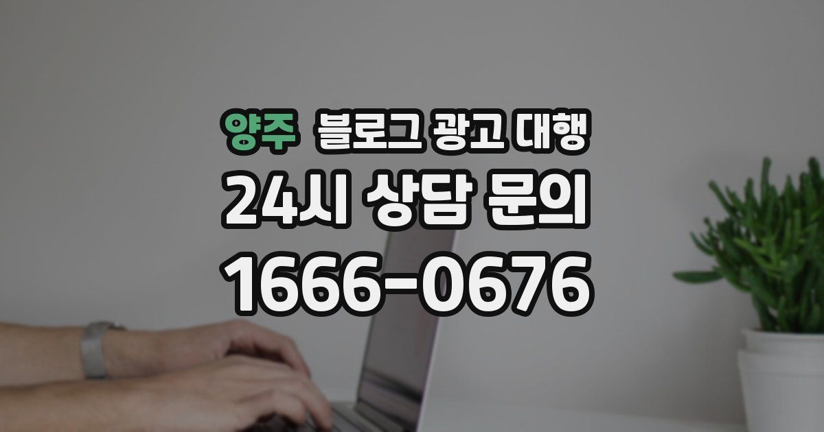 양주 블로그 광고 대행