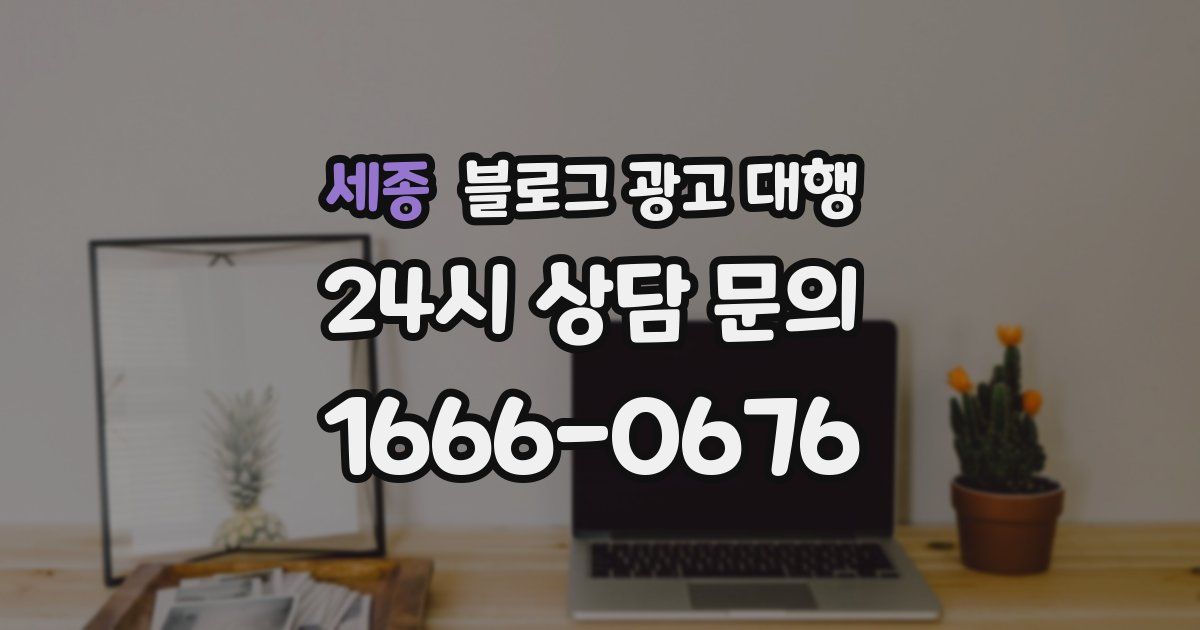 세종 블로그 광고 대행