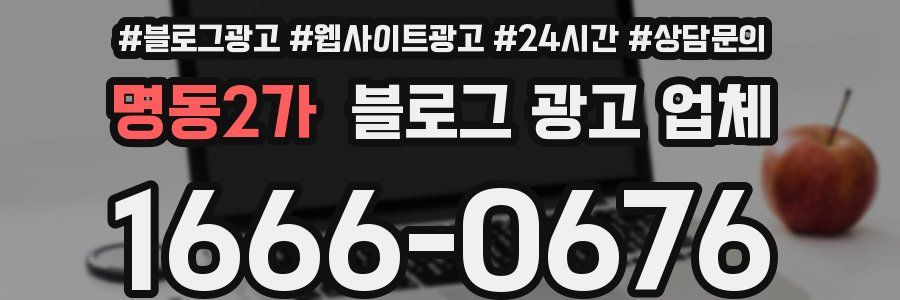 명동2가 블로그 광고 업체