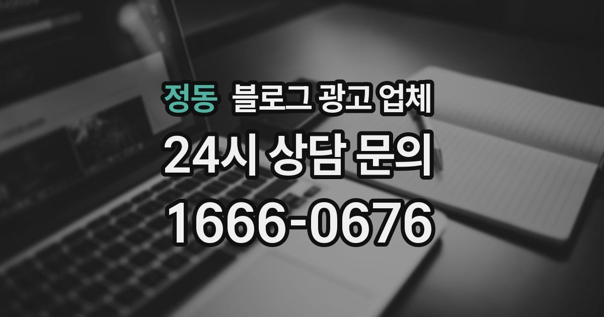 정동 블로그 광고 업체