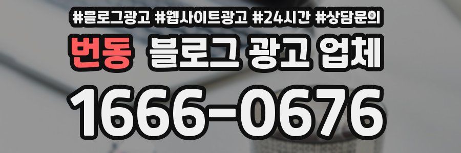 번동 블로그 광고 업체