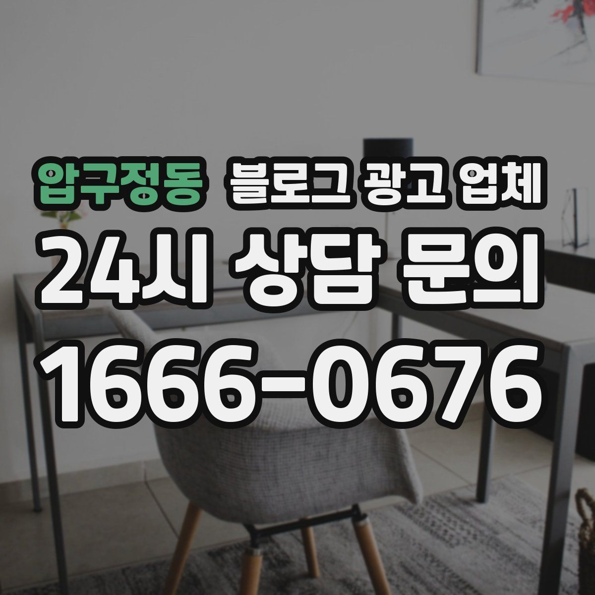 압구정동 블로그 광고 업체