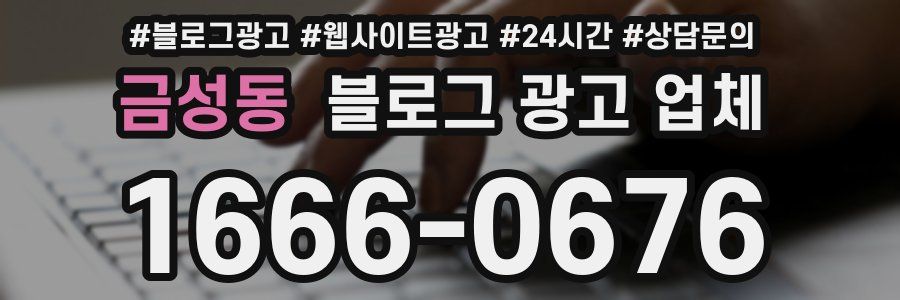금성동 블로그 광고 업체