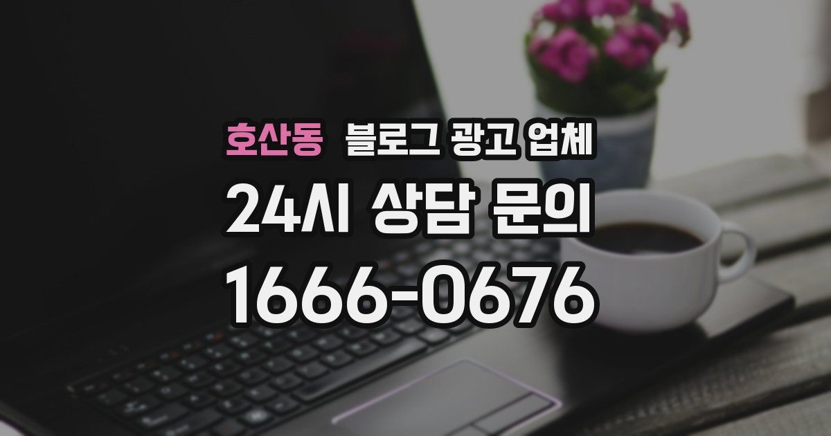 호산동 블로그 광고 업체