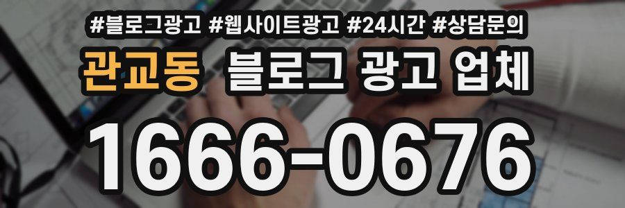 관교동 블로그 광고 업체