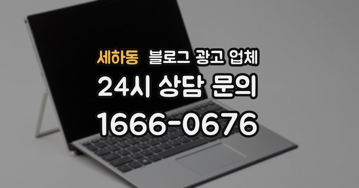 세하동 블로그 광고 업체