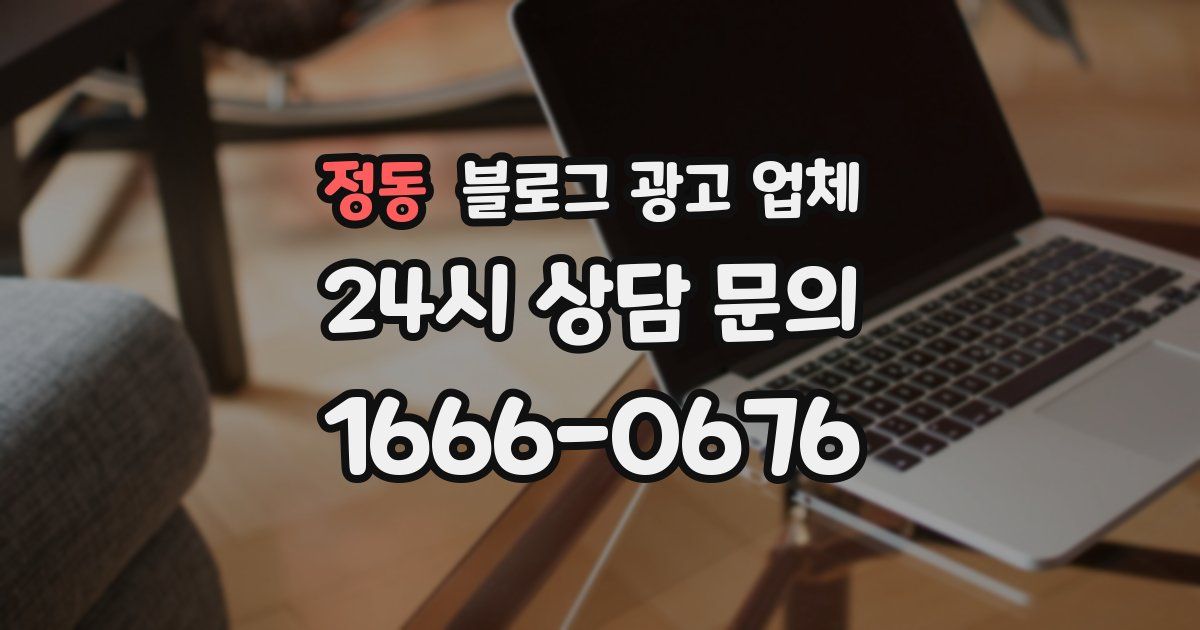 정동 블로그 광고 업체