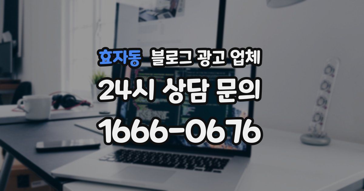 효자동 블로그 광고 업체