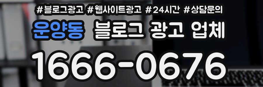 운양동 블로그 광고 업체