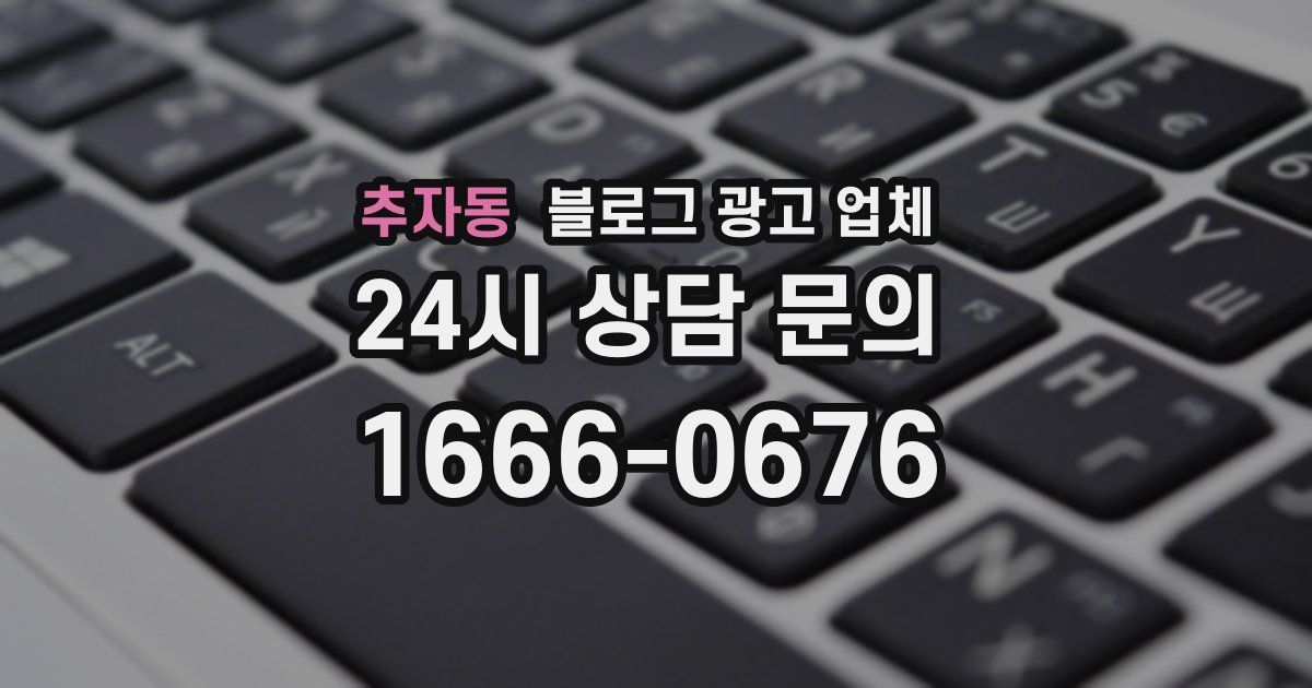 추자동 블로그 광고 업체