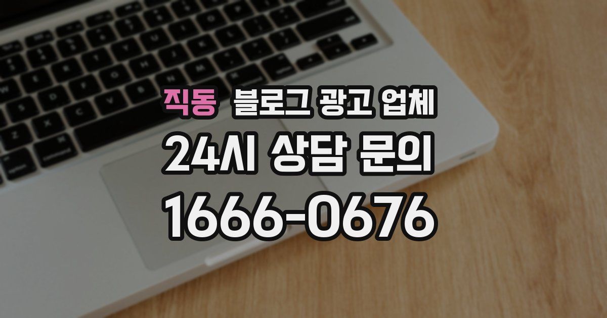 직동 블로그 광고 업체