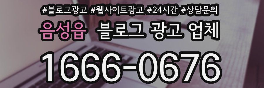 음성읍 블로그 광고 업체
