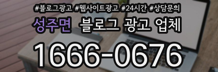 성주면 블로그 광고 업체