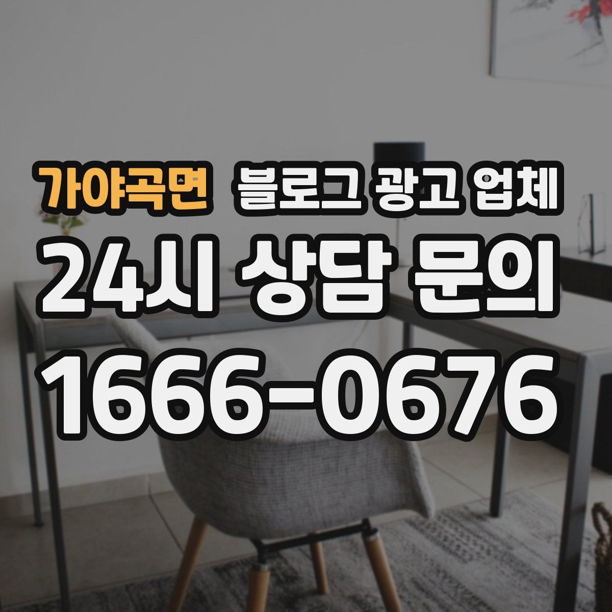 가야곡면 블로그 광고 업체