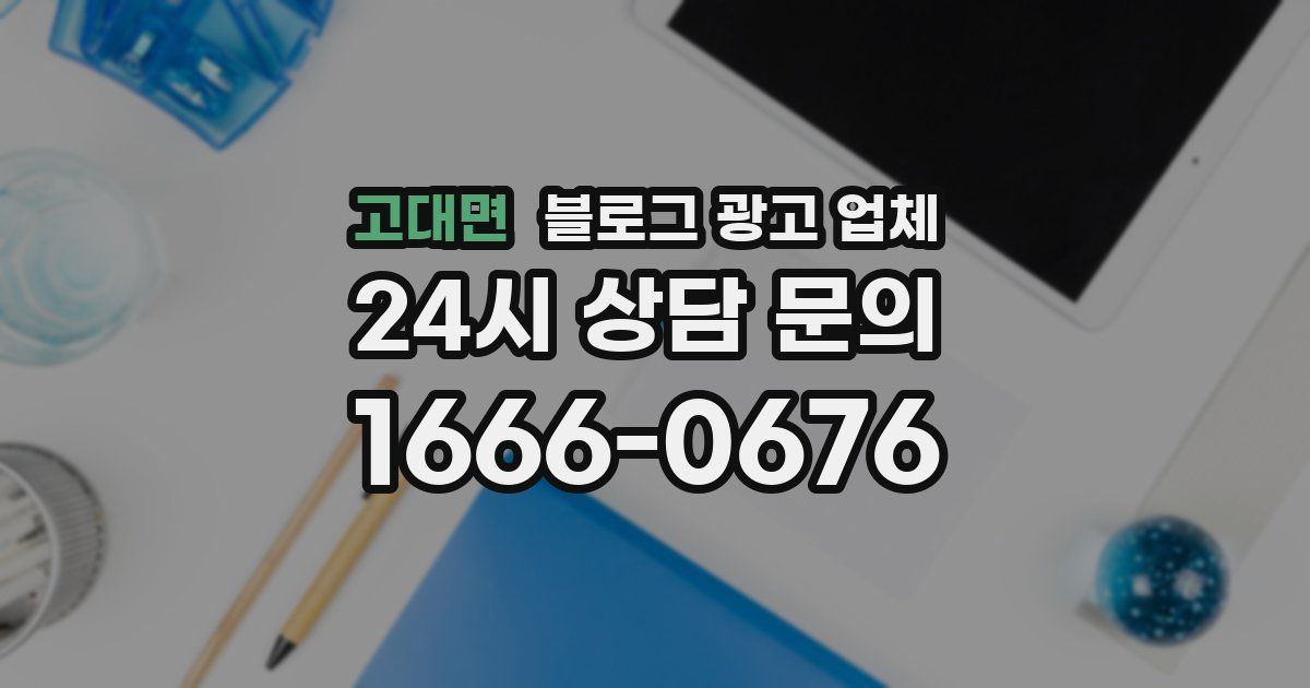 고대면 블로그 광고 업체
