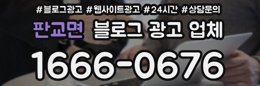 판교면 블로그 광고 업체