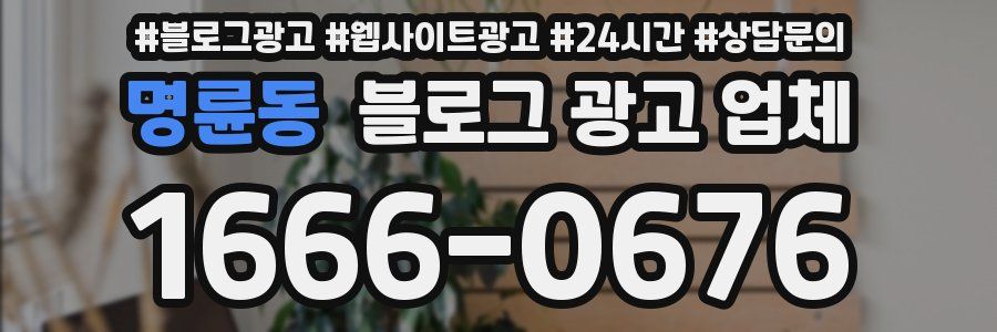 명륜동 블로그 광고 업체