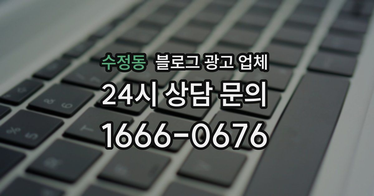 수정동 블로그 광고 업체