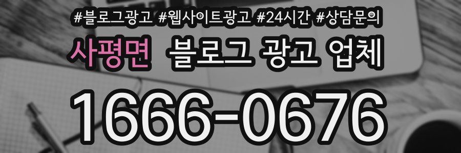 사평면 블로그 광고 업체