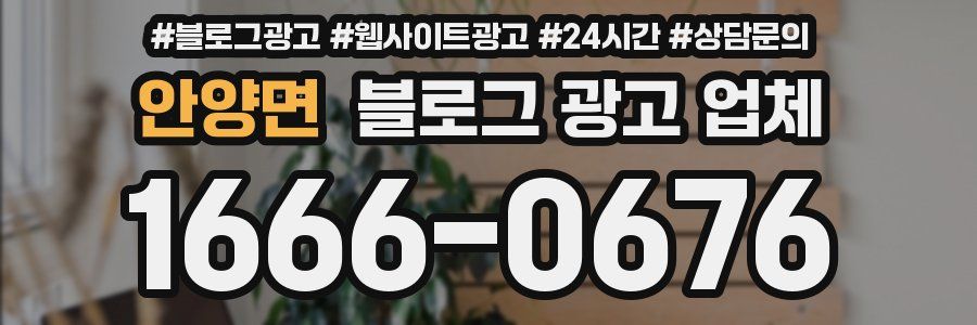 안양면 블로그 광고 업체