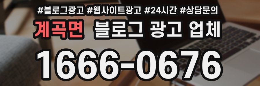 계곡면 블로그 광고 업체