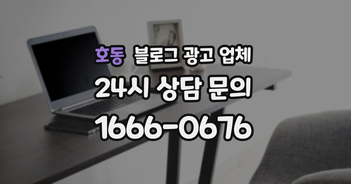 호동 블로그 광고 업체