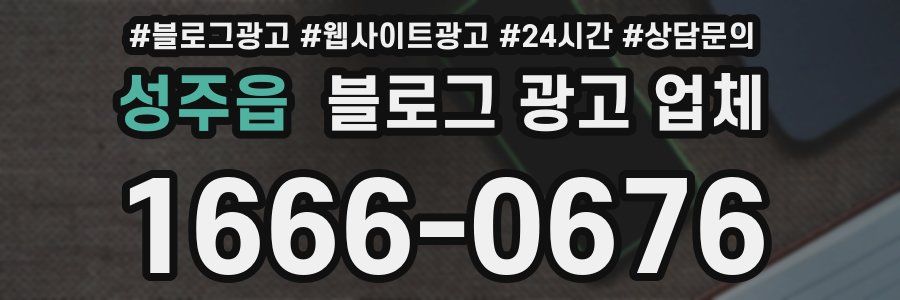 성주읍 블로그 광고 업체