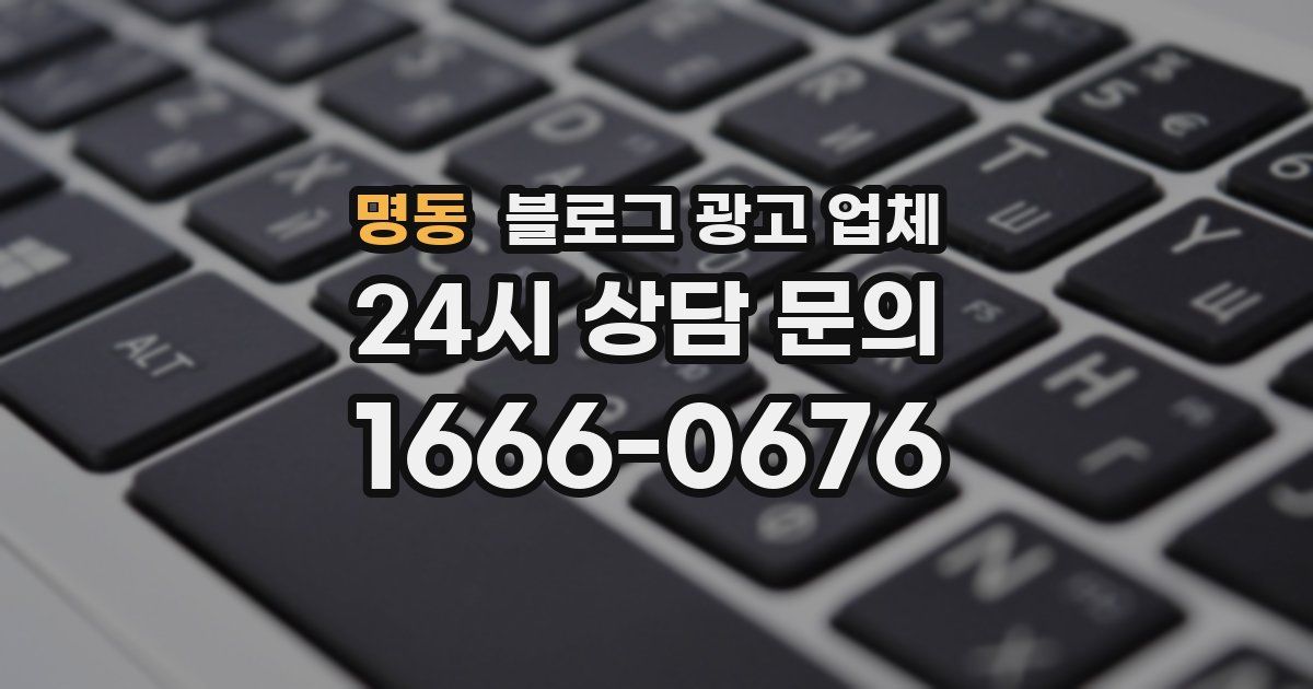 명동 블로그 광고 업체