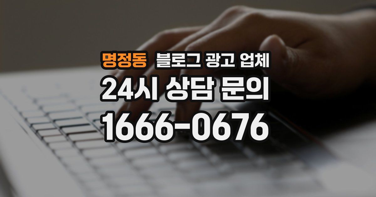 명정동 블로그 광고 업체