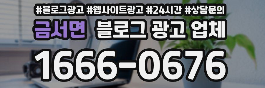 금서면 블로그 광고 업체