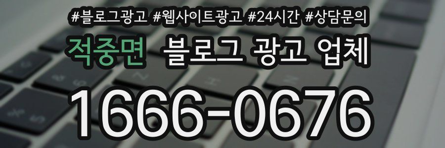 적중면 블로그 광고 업체