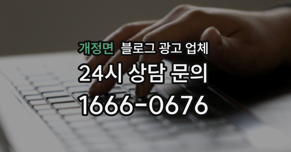 개정면 블로그 광고 업체
