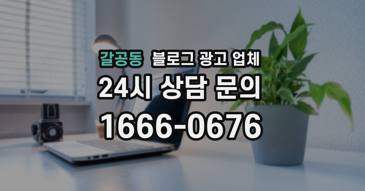갈공동 블로그 광고 업체