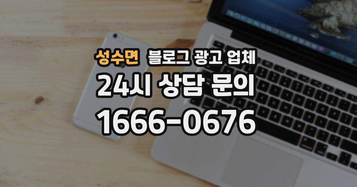 성수면 블로그 광고 업체