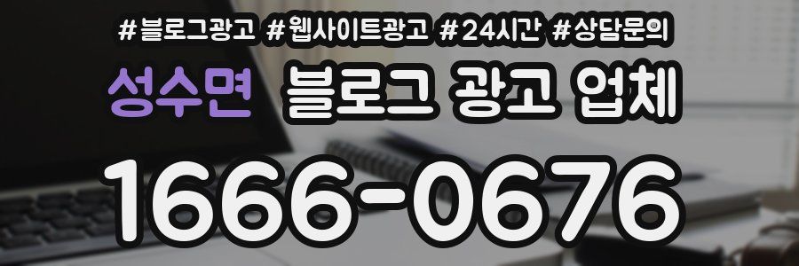 성수면 블로그 광고 업체
