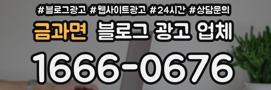 금과면 블로그 광고 업체