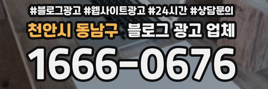 천안시 동남구 블로그 광고 업체