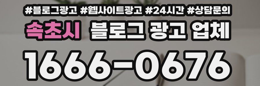 속초시 블로그 광고 업체