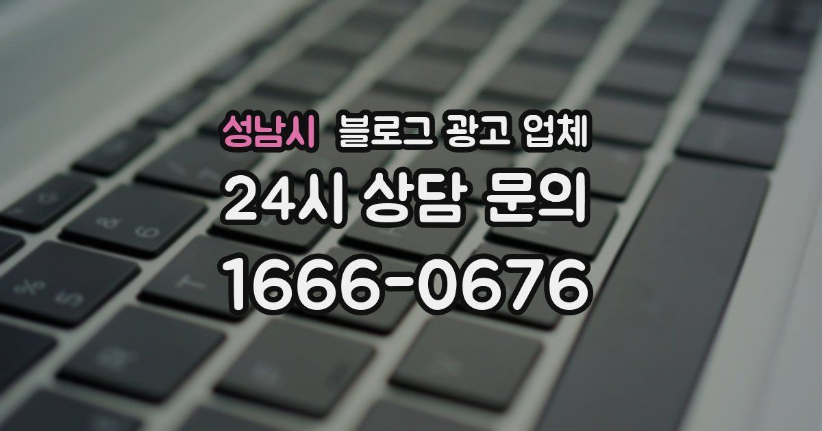 성남시 블로그 광고 업체