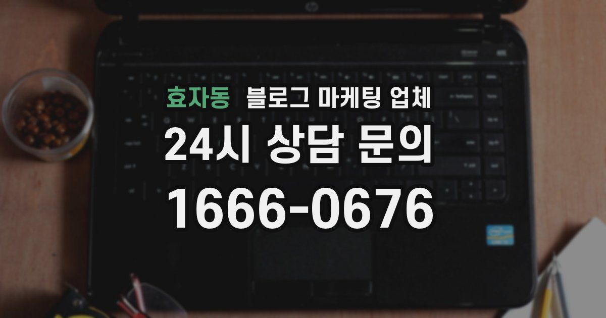 효자동 블로그 마케팅 업체