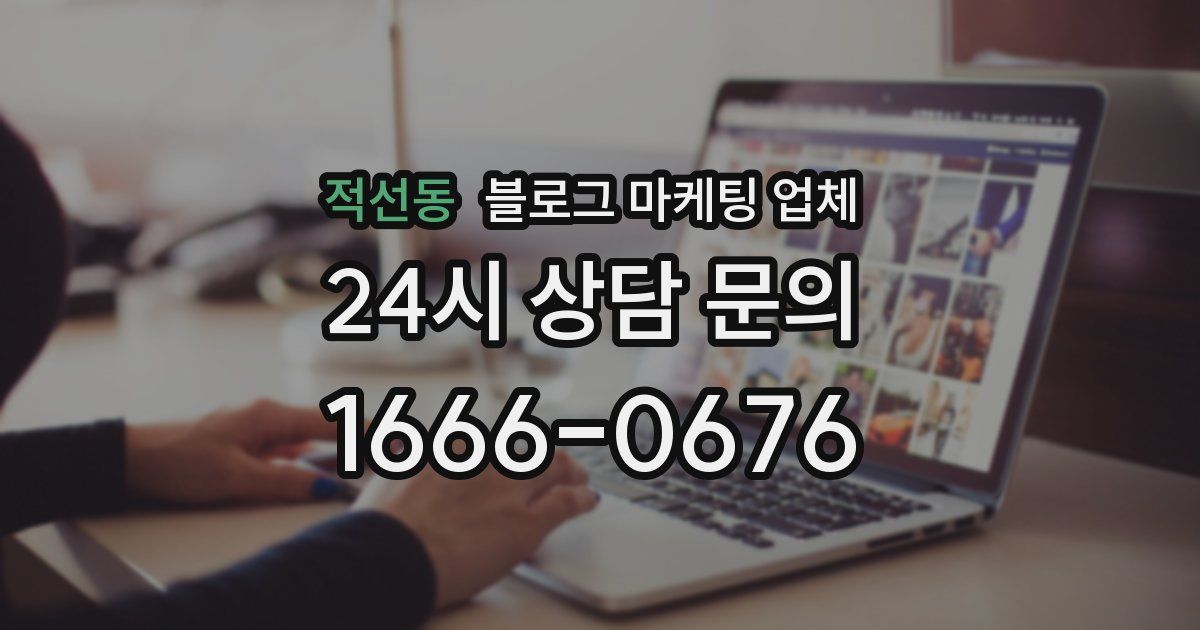 적선동 블로그 마케팅 업체