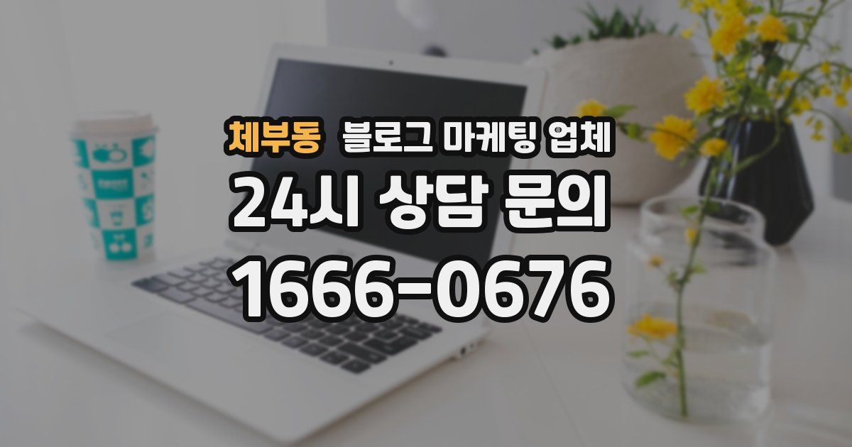 체부동 블로그 마케팅 업체