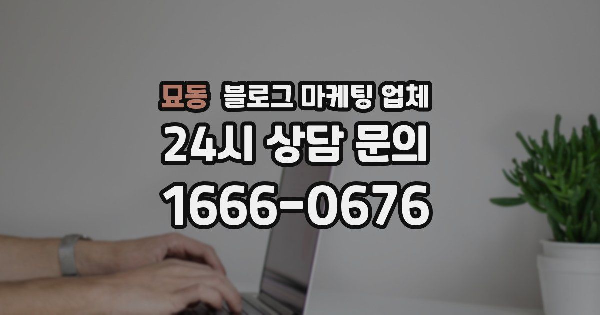 묘동 블로그 마케팅 업체